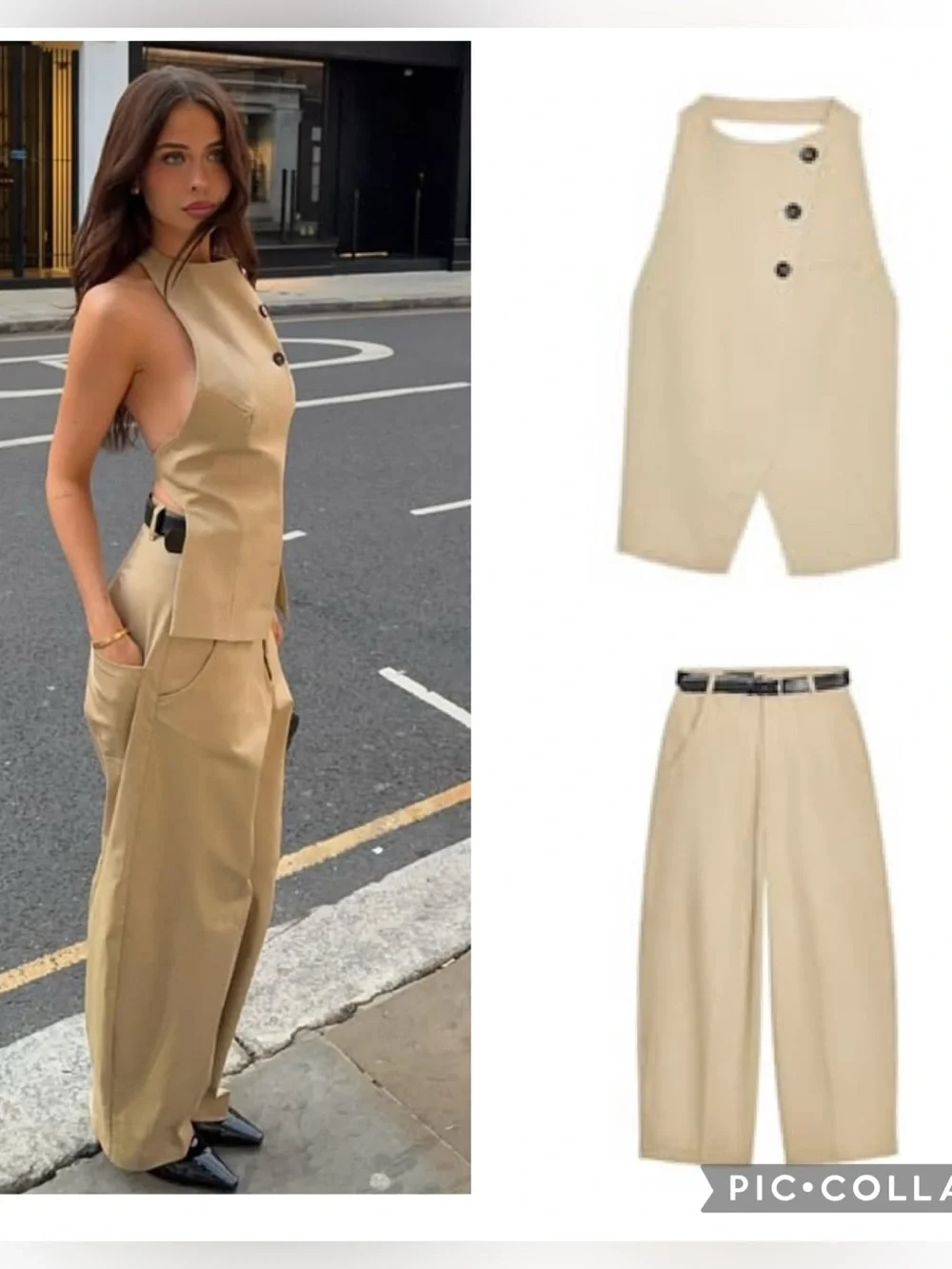 Zara NWT 2 piece set belted trousers 6929/514 and top 2010/752